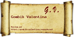 Gombik Valentina névjegykártya